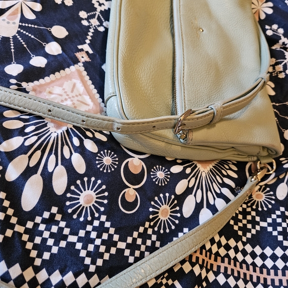 ♤ Kate Spade Mint Green Leather Fold-Over Crossbody Bag - Picture 15 of 16